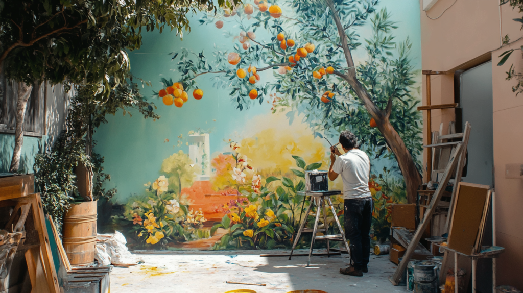 mural en jardin